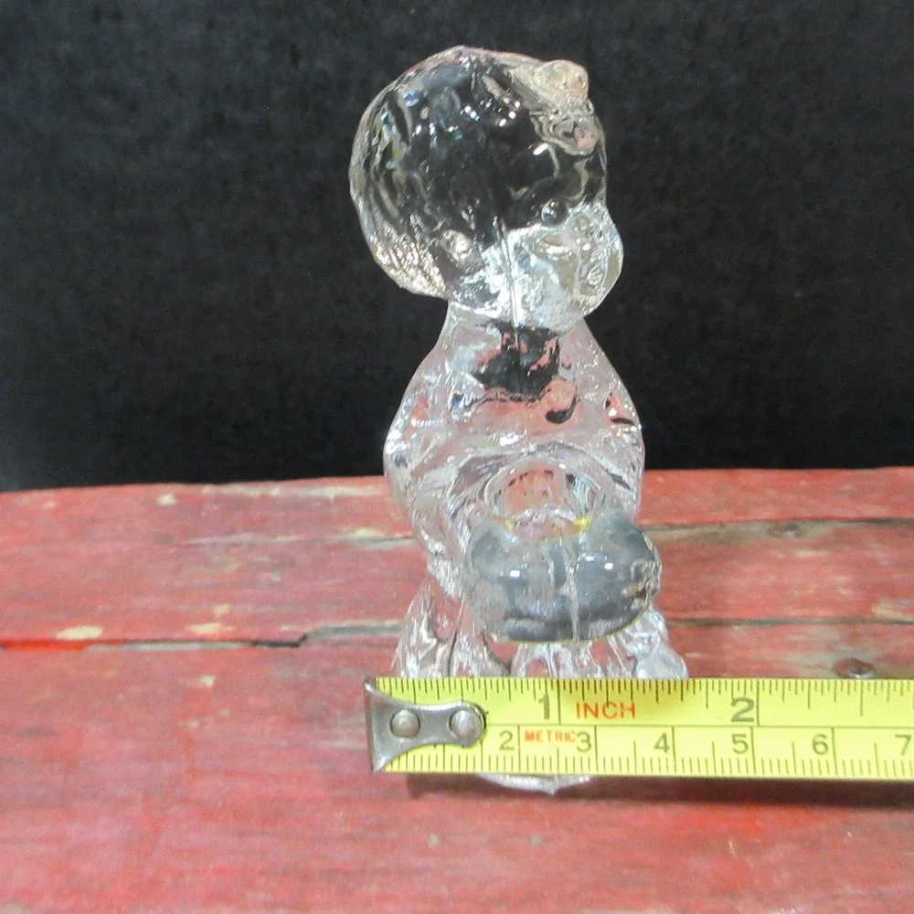 Vintage Clear Glass Cherub Angel Candle Holders Figurines Set of 2